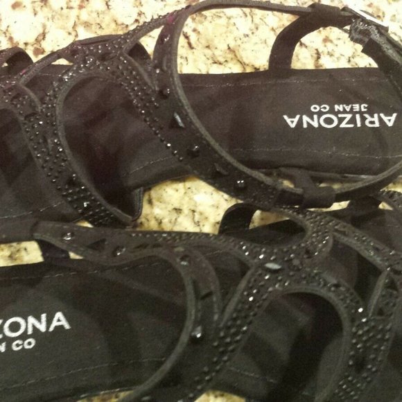 ARIZONA JEAN CO Black flat (AZ MARLEY) Sandals Size 6.5 M - NEW in BOX - Picture 8 of 8